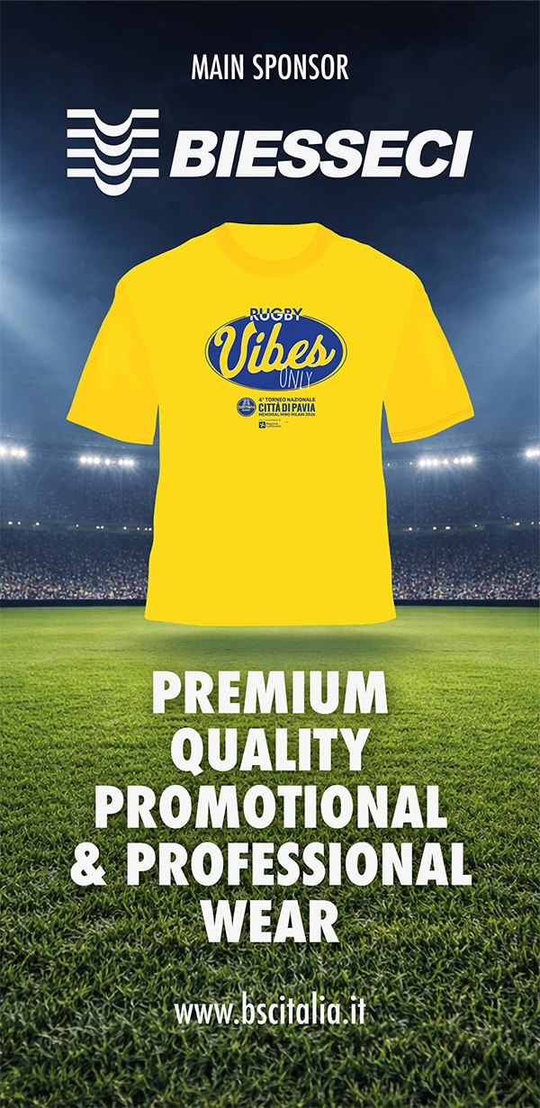 Biesseci Main Sponsor – Rugby Vibes Only, 4° Torneo Nazionale Città di Pavia, Memorial Mino Milani 2026